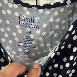 Croft & Barrow Navy Polka Dot Maxi Dress